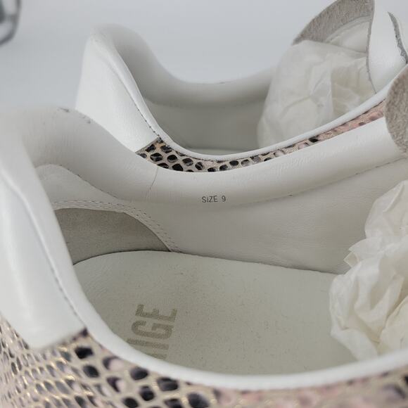PAIGE Pink Gold Leather Amy Sneakers 9 - Picture 8 of 11